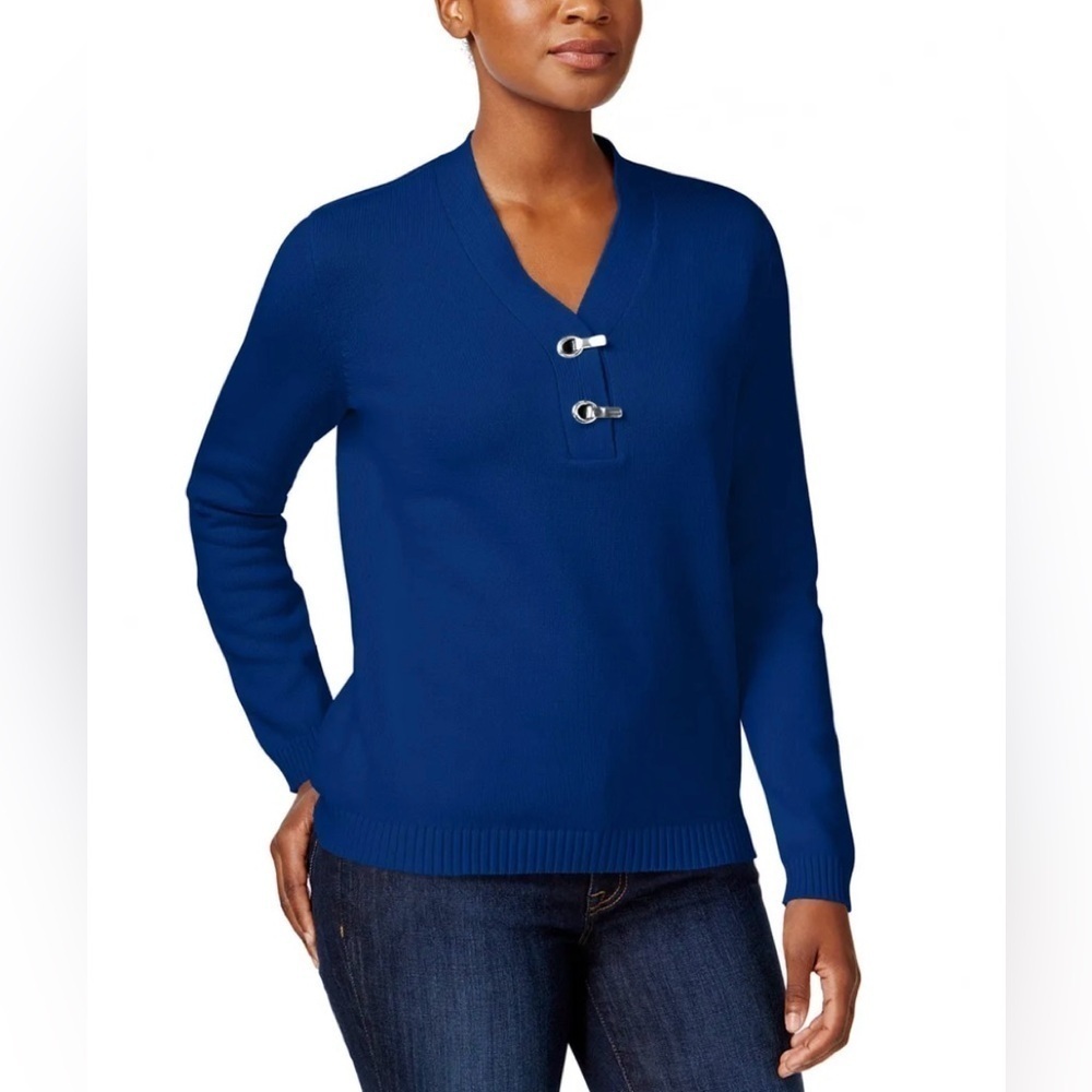 Karen Scott/ NWT Women's Hardware Cotton Henley Top, Created for Macy's / XL